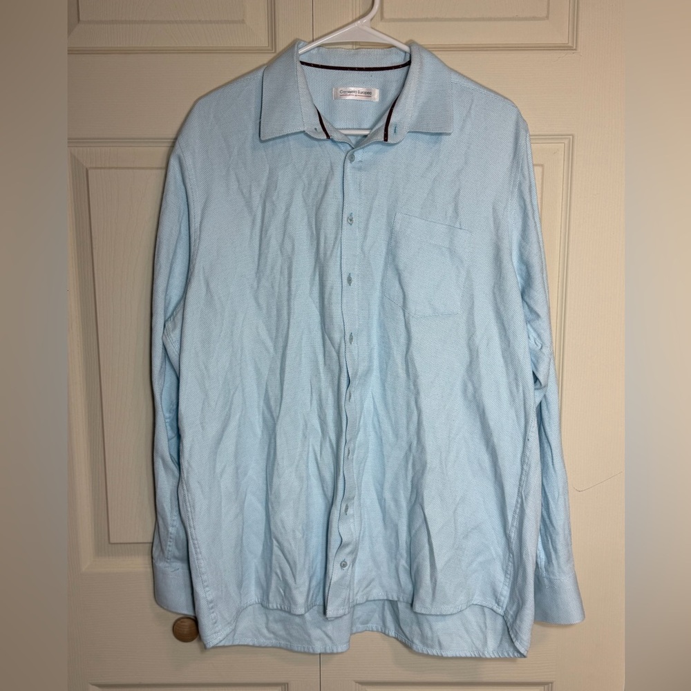Camiseria Europea mens XL Light Blue long sleeve button down Shirt